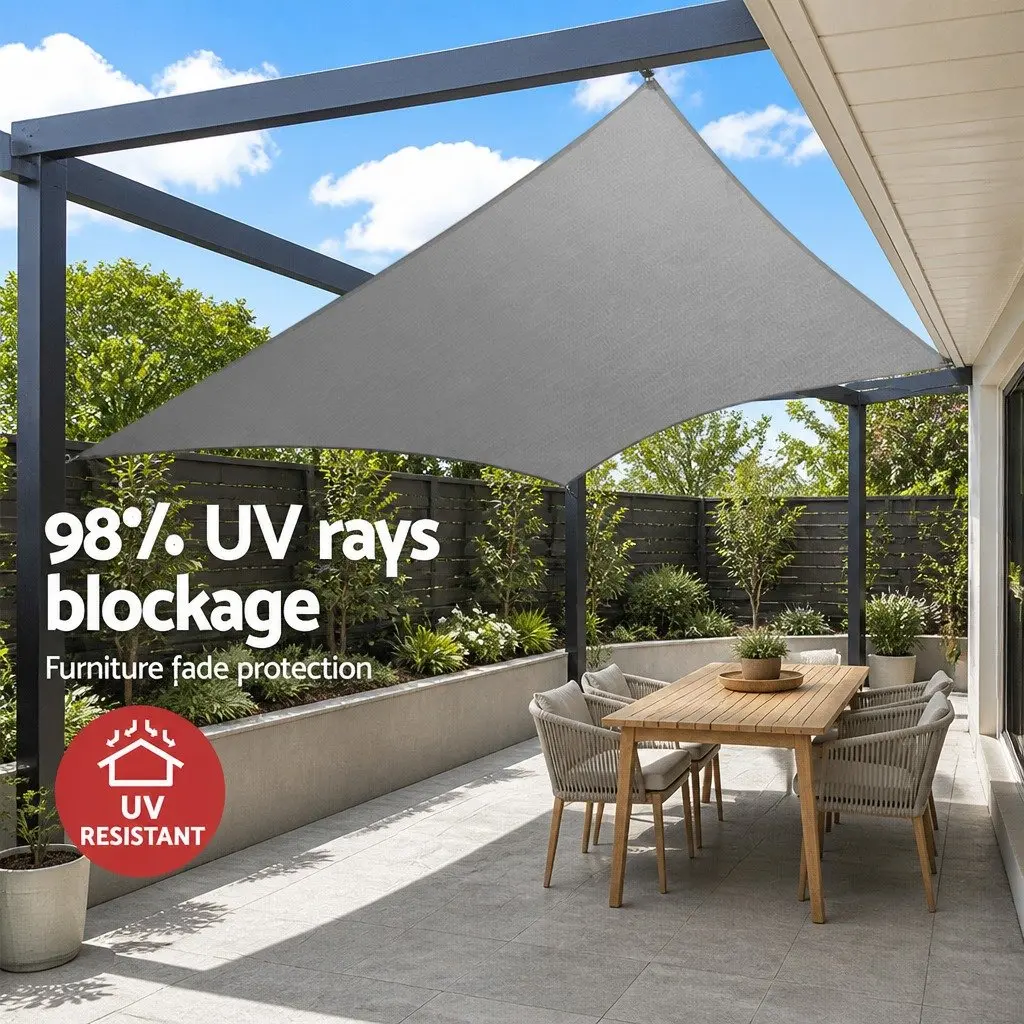 5x6m Rectangle Shade Sail Grey 280GSM