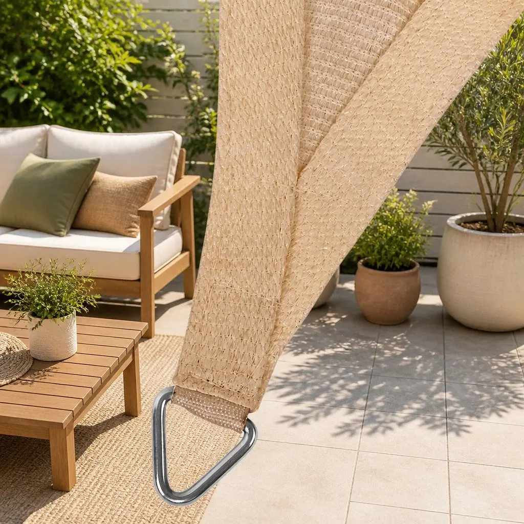 Rectangle Shade Sail 5x6m Sand for Outdoor Use
