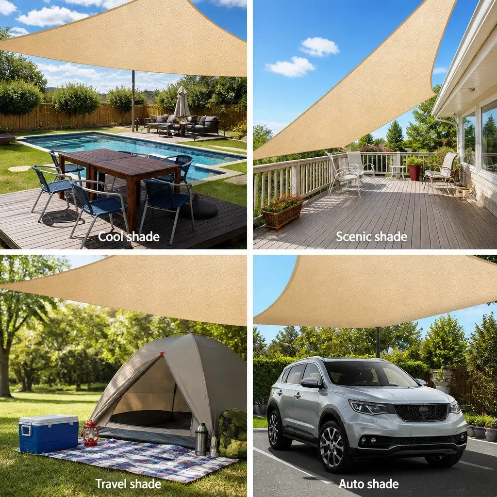 Commercial Grade Rectangle Shade Sail 5x7m for Outdoor Use