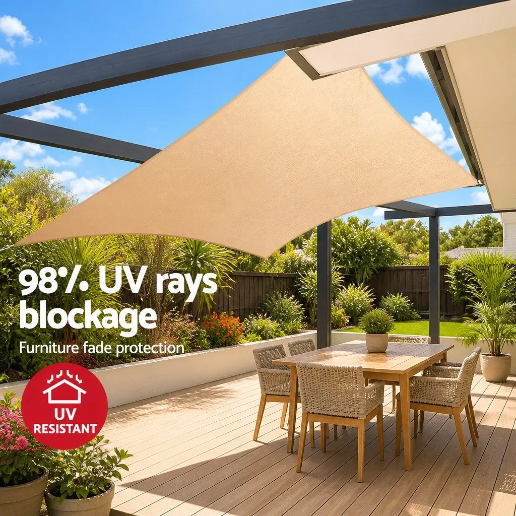 Commercial Grade Rectangle Shade Sail 5x7m for Outdoor Use