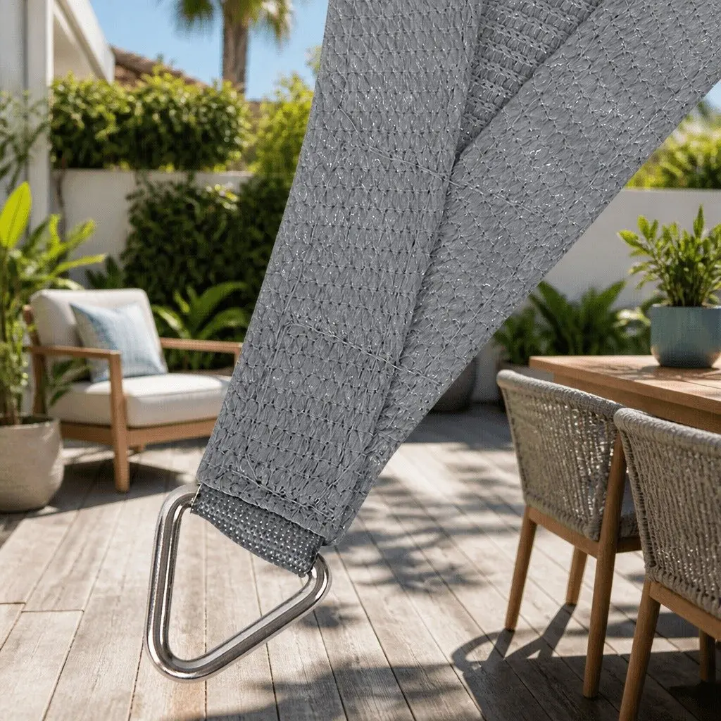 6x6m Grey Rectangle Shade Sail for UV Protection