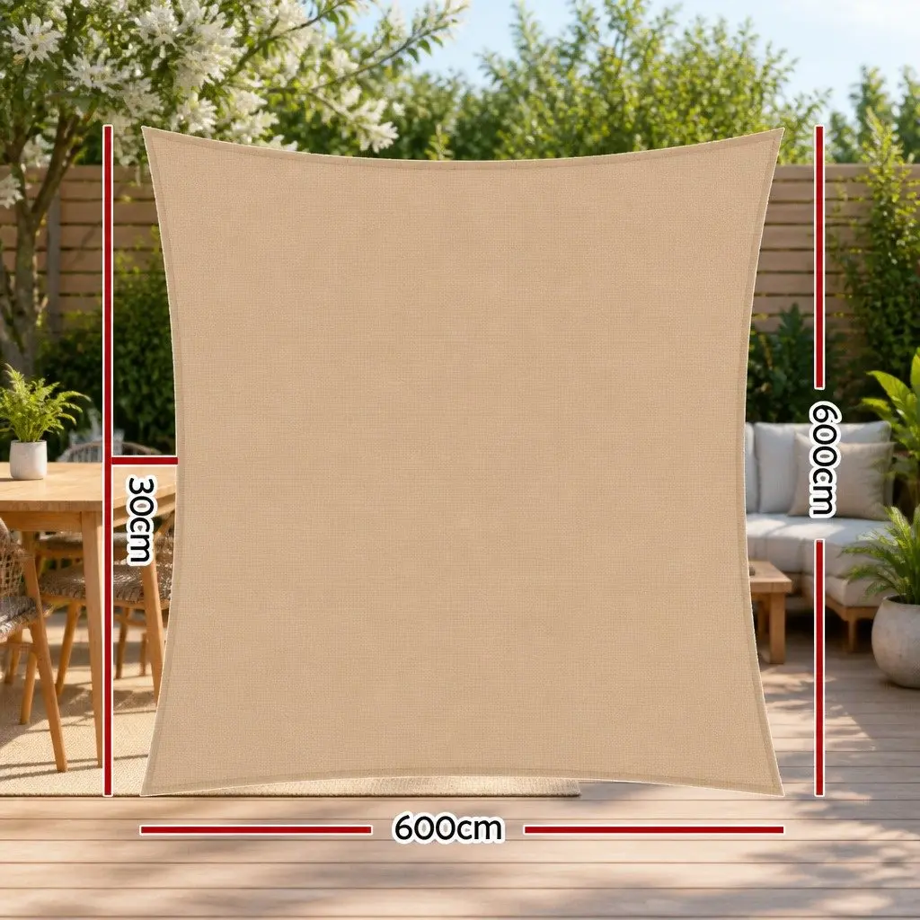 6x6m Rectangle Shade Sail with UV Protection