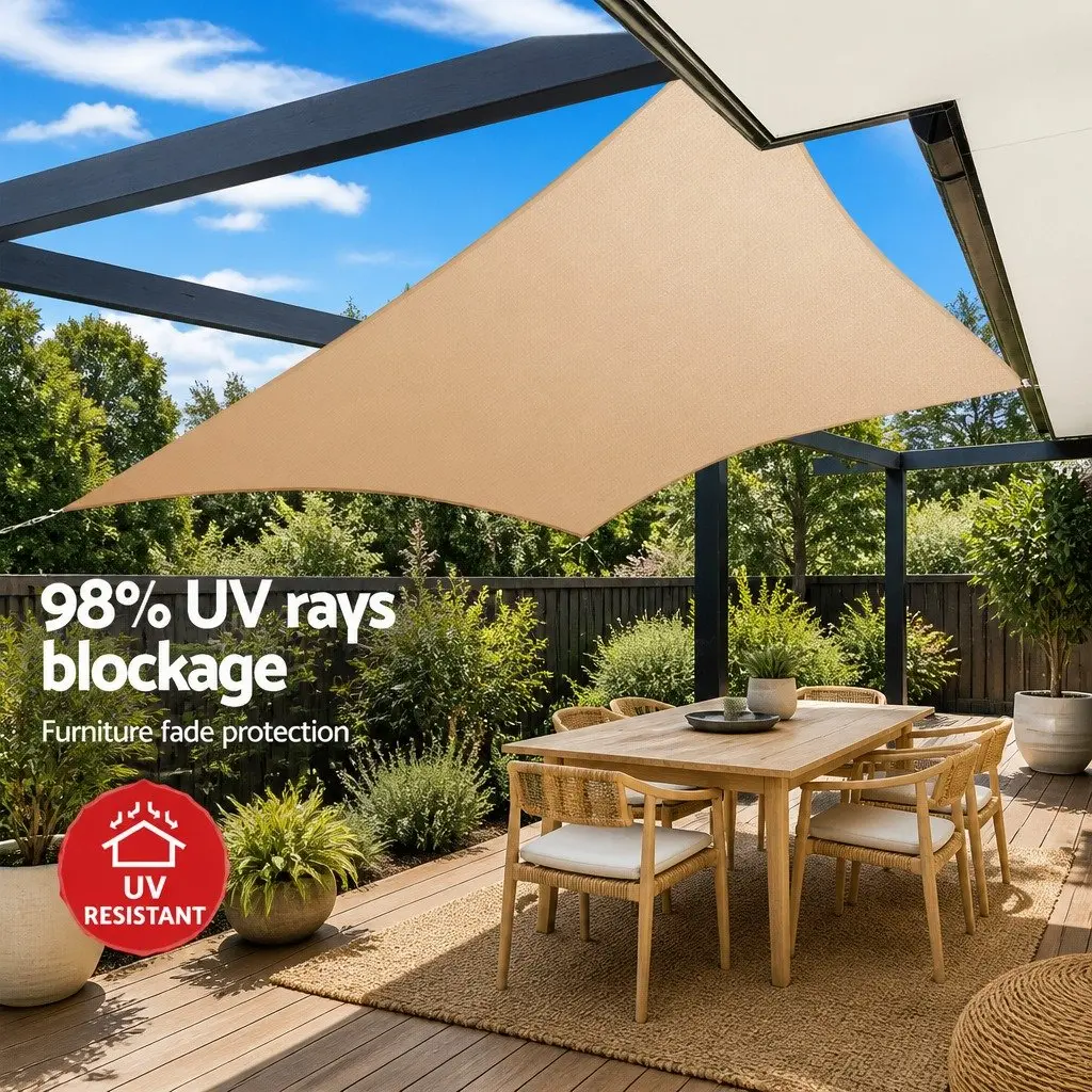 6x6m Rectangle Shade Sail with UV Protection