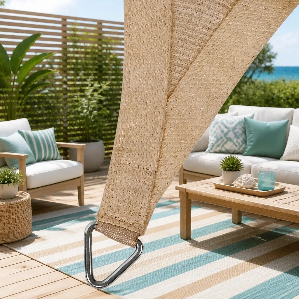 Sand Rectangle Shade Sail 6x7m 280GSM UV Block