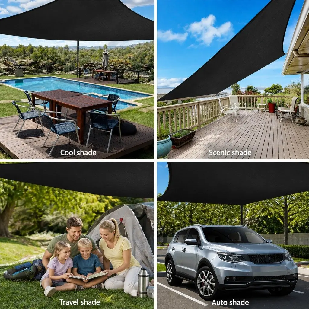 6x8m Rectangle Shade Sail 280GSM UV Protection