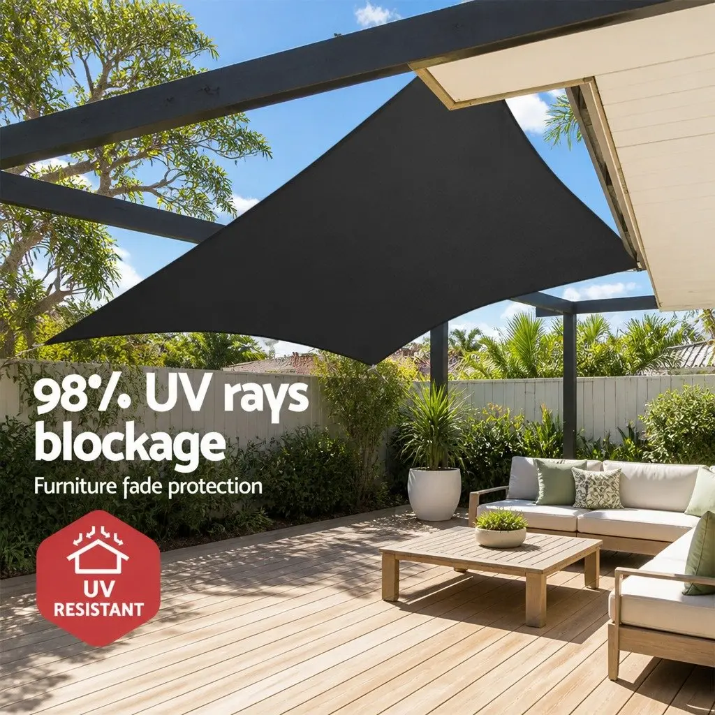 6x8m Rectangle Shade Sail 280GSM UV Protection