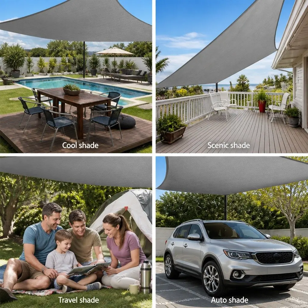 Rectangle Grey Shade Sail 6x8m for Outdoor Spaces
