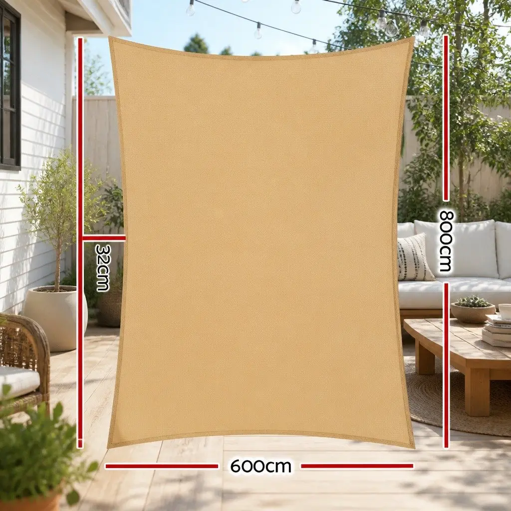 Rectangle Shade Sail 6x8m for Outdoor Spaces