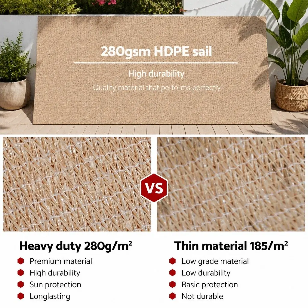 Rectangle Shade Sail 6x8m for Outdoor Spaces