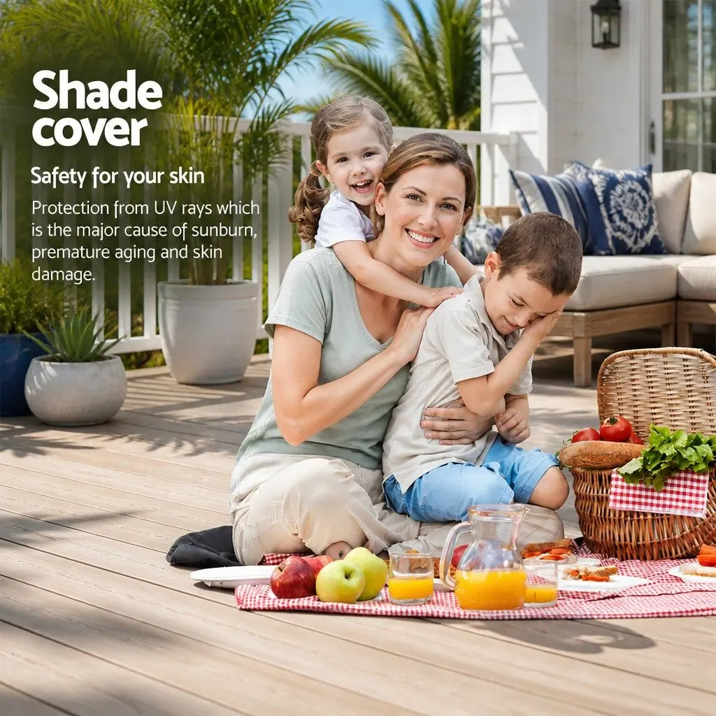 Rectangle Shade Sail 2x4m Sand UV Protection Outdoor Patio Pool Garden Sunshade