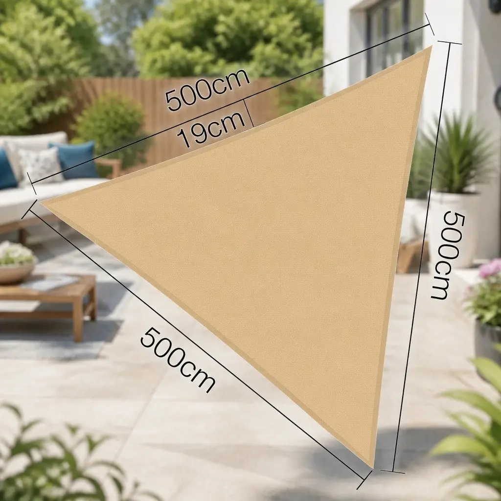 Shade Sail Triangle 5x5x5M UV Protection Outdoor Patio Pool Garden Sunshade