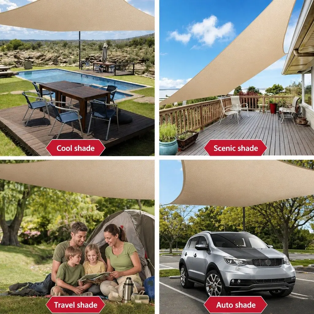 Shade Sail Triangle 5x5x5M UV Protection Outdoor Patio Pool Garden Sunshade