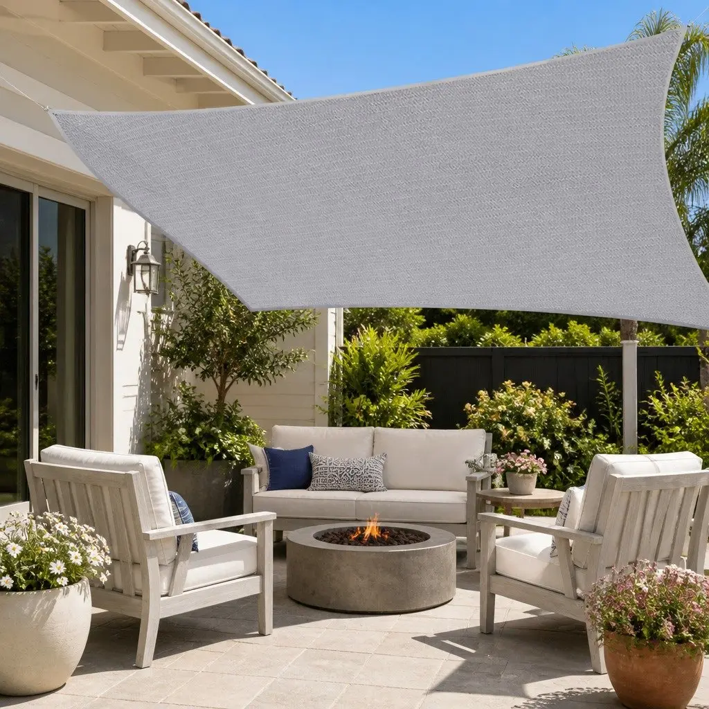 Grey Waterproof Shade Sail Canopy 3x5m