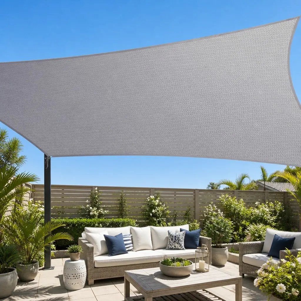 Waterproof Shade Sail Canopy Grey 3x8m 220GSM