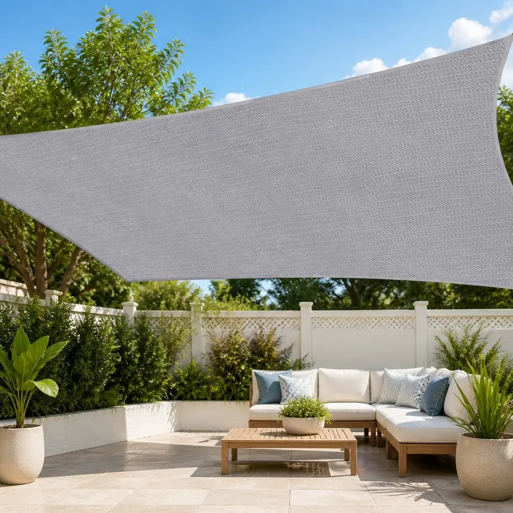 Waterproof Shade Sail Canopy Grey 3x8m 220GSM