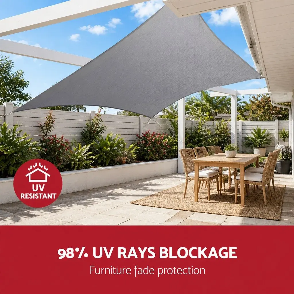 Waterproof Shade Sail Canopy Grey 3x8m 220GSM