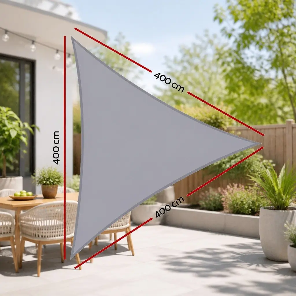 Triangle Shade Sail 4x4x4m Grey for Outdoor Spaces
