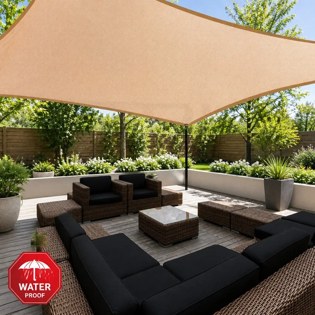 Waterproof Shade Sail 3x4m Rectangle for Outdoor Use
