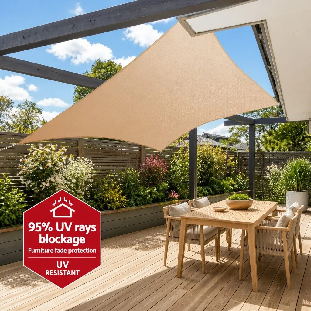 Waterproof Shade Sail 3x4m Rectangle for Outdoor Use