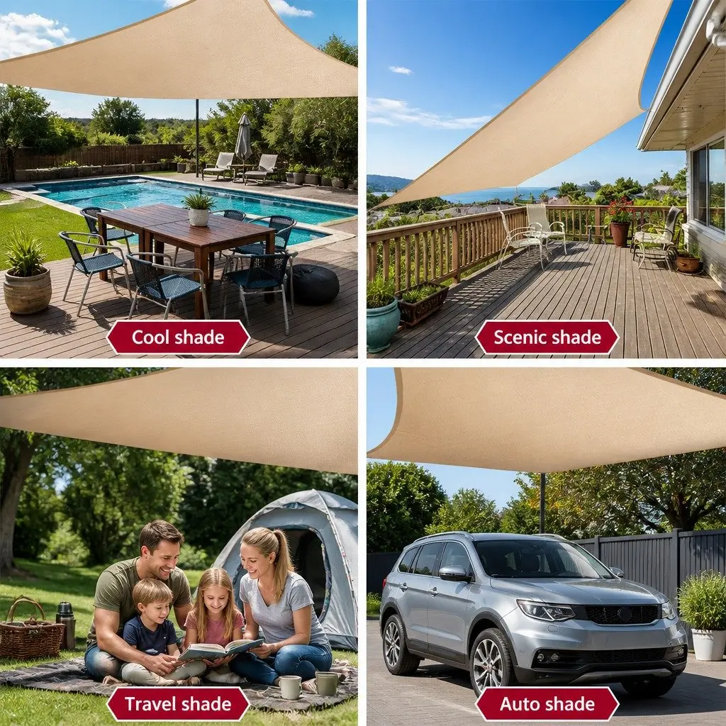 Waterproof Shade Sail 3x5m Rectangle Sand