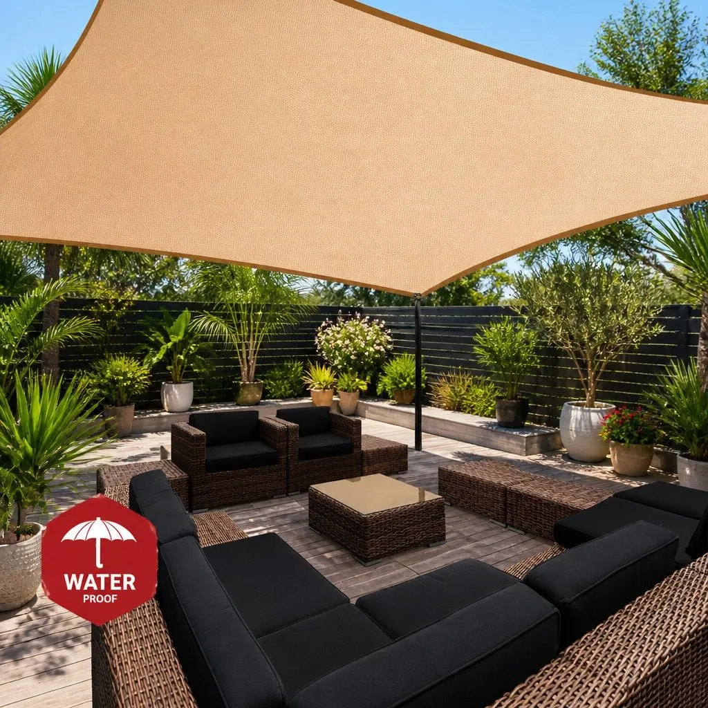 Waterproof Shade Sail 3x5m Rectangle Sand