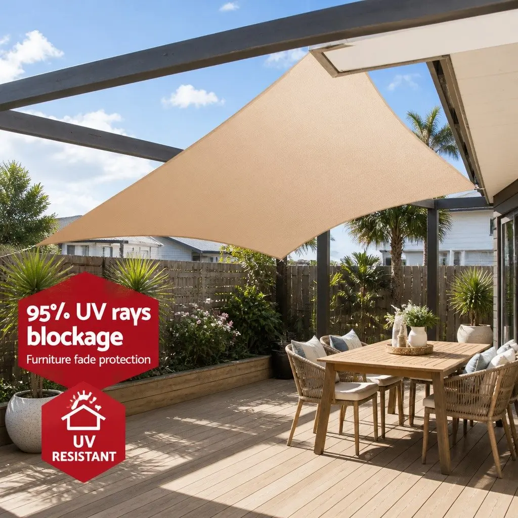 Waterproof Shade Sail 3x5m Rectangle Sand