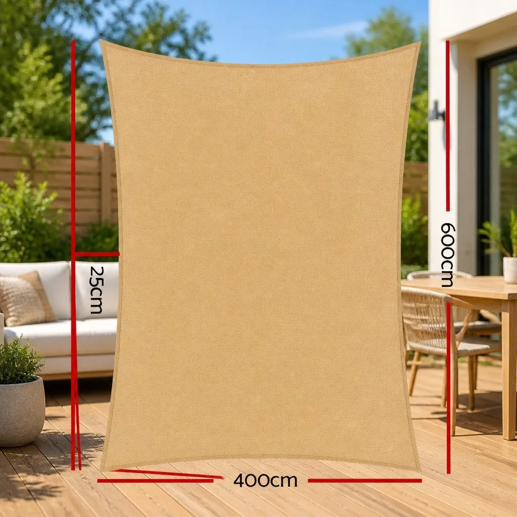 Waterproof Rectangle Shade Sail 4x6m