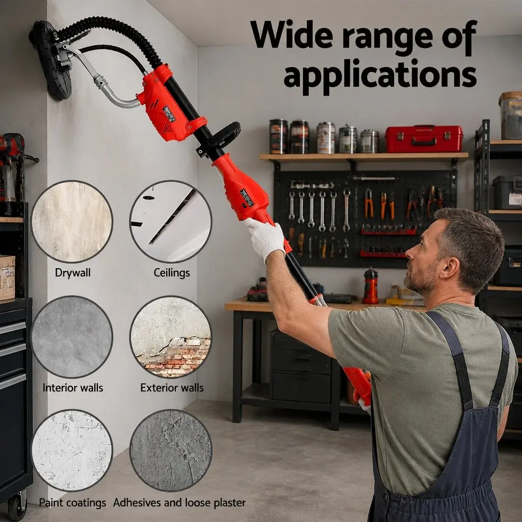 800W Drywall Sander with Adjustable Arm & Speed Control
