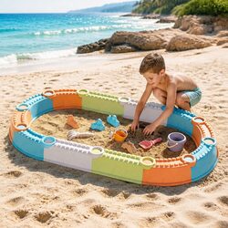 Durable Kids Sandbox Set with 9 Beach Toys for Outdoor Fun