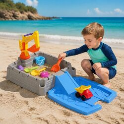 Durable Kids 2-in-1 Sandpit Water Table with Excavator