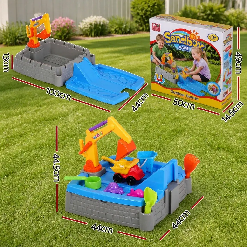 Kids 2-in-1 Sandpit Water Table with Excavator