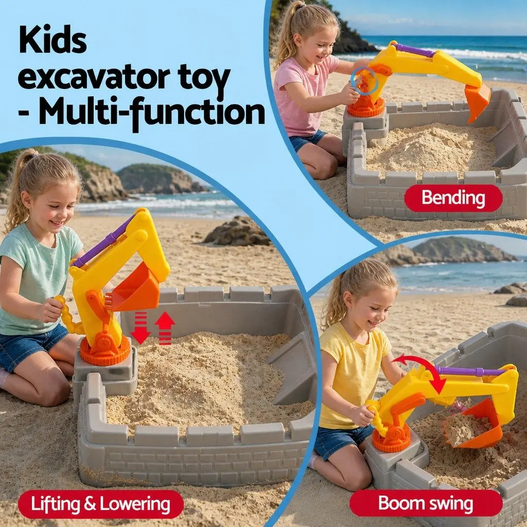 Kids 2-in-1 Sandpit Water Table with Excavator