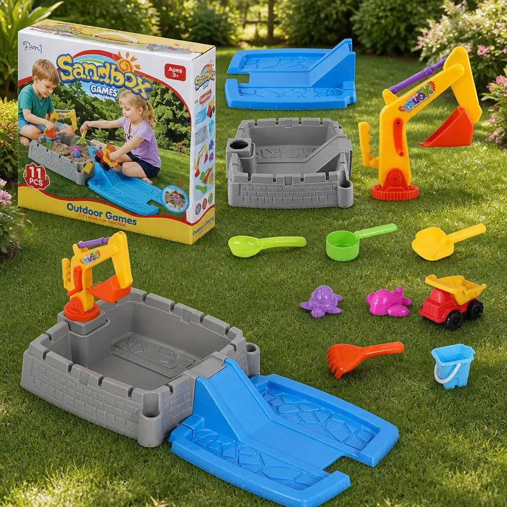 Kids 2-in-1 Sandpit Water Table with Excavator