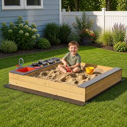 High-Quality Wooden Sandpit Mud Kitchen for Outdoor Fun