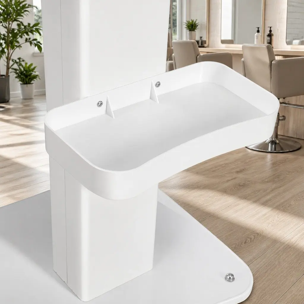 Salon Trolley Cart Metal White Rolling Storage Tray Utility Trolley 37.5cm x 34cm x 67.5cm