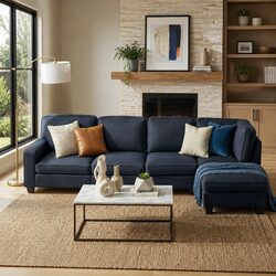Durable 5-Seater Modular Sofa Chaise Set in Dark Grey