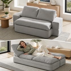 Convertible Folding Sofa Bed 30D High-Density Foam Boneless Couch Corduroy