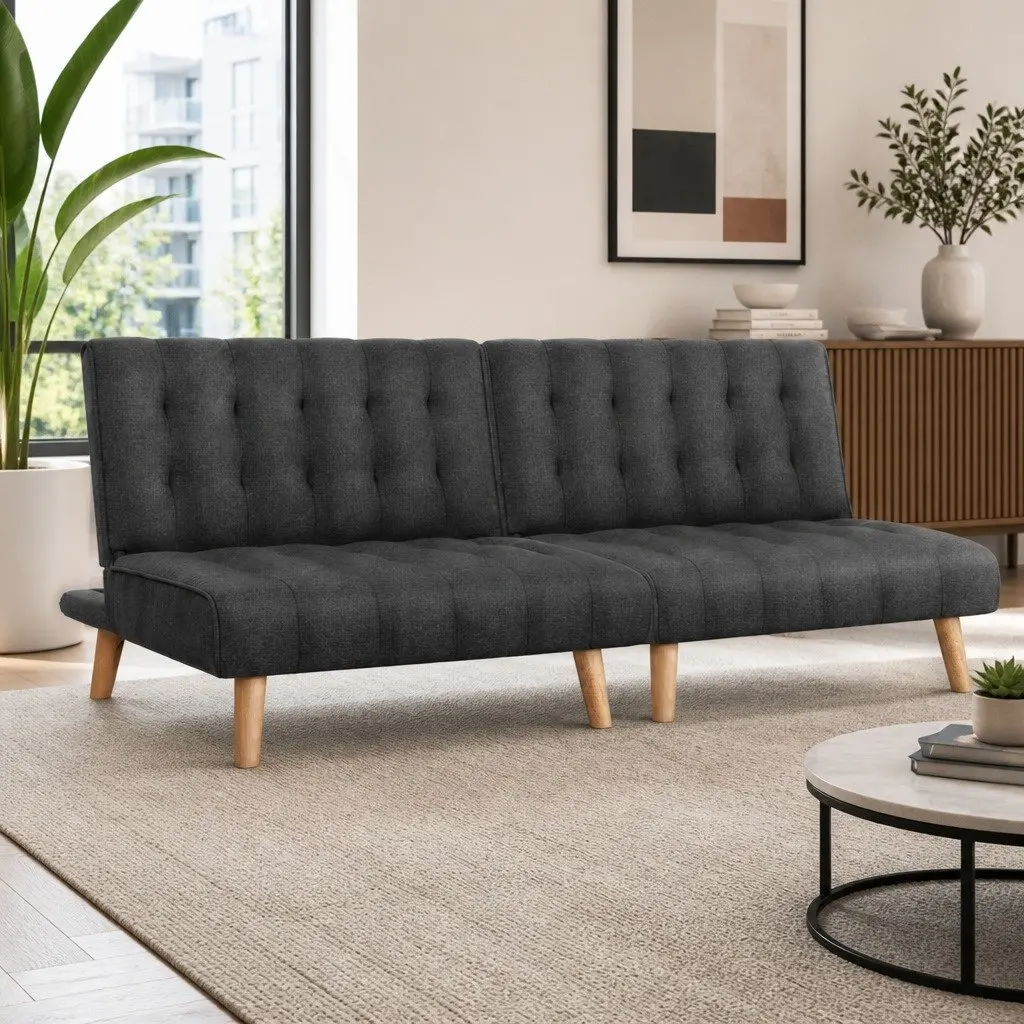 Reclining Sofa Bed Set in Grey Fabric for Comfort