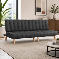 Reclining Sofa Bed Set in Grey Fabric for Comfort