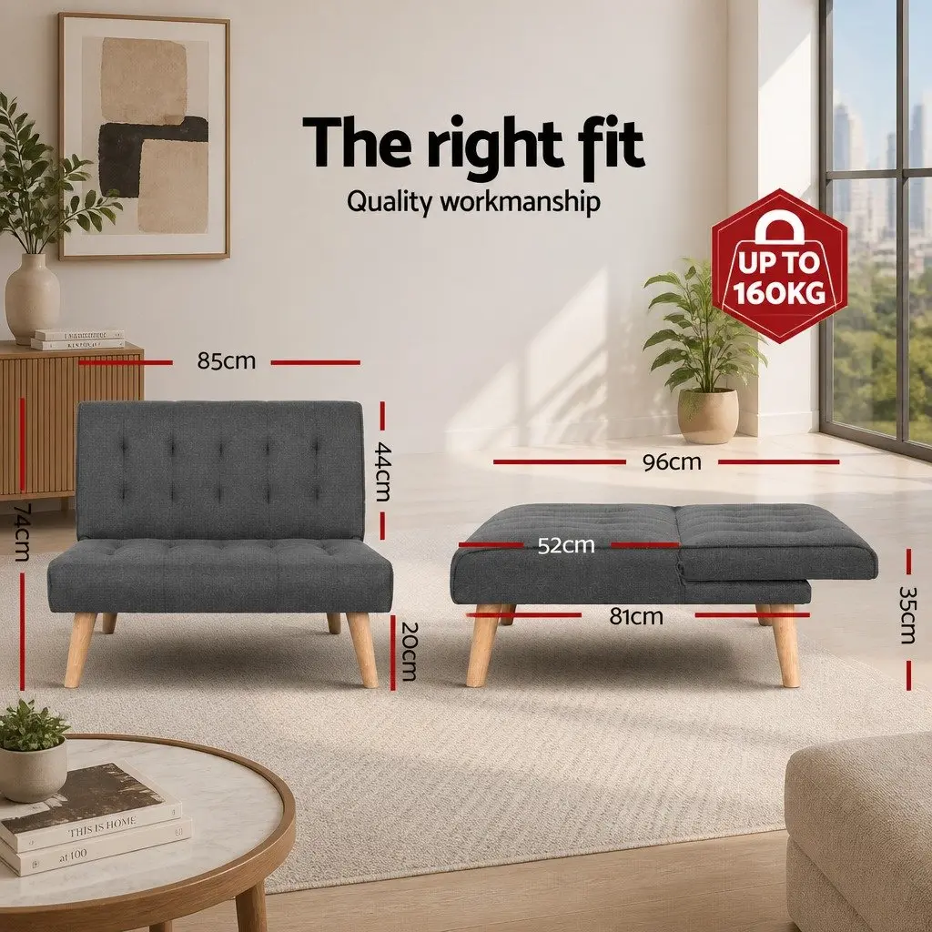 Single Seater Recliner Sofa Bed in Grey