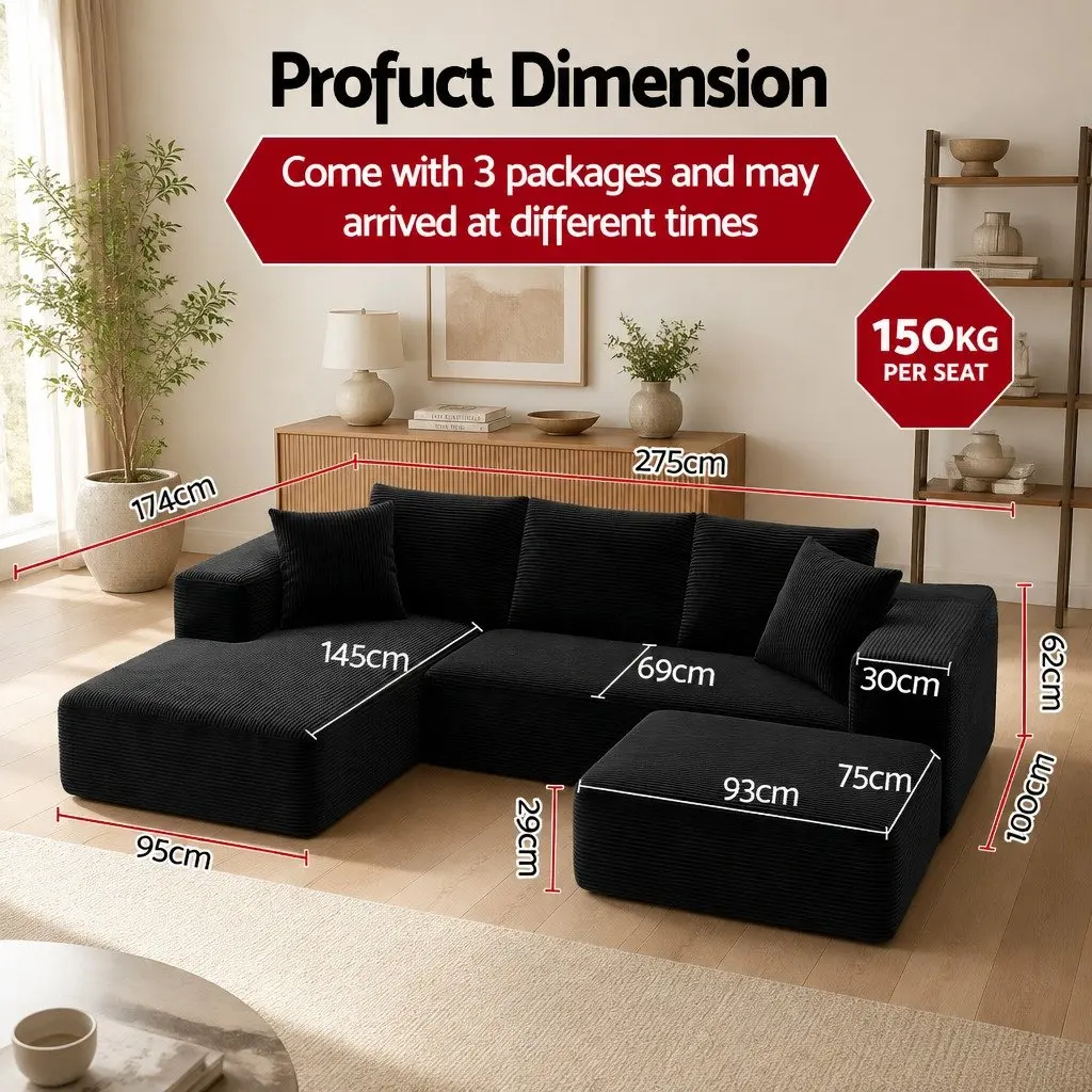 Modular Sofa Bed with Ottoman Sectional