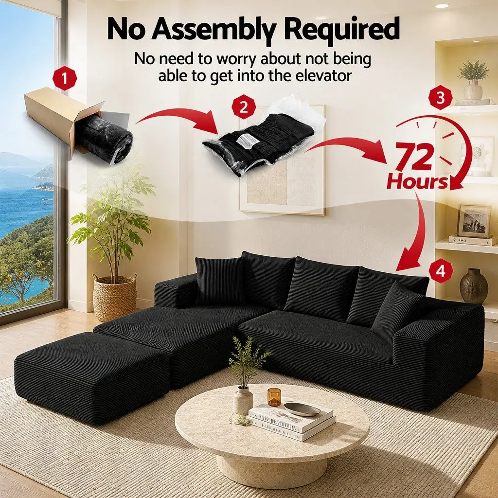 Modular Sofa Bed with Ottoman Sectional