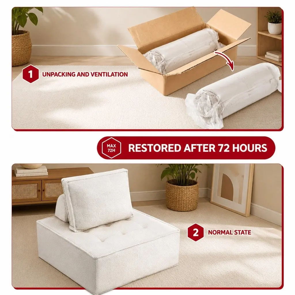 Floor Sofa Chair with Removable Cushions in White