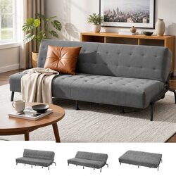 3-Seater Sofa Bed 1.9m Adjustable Couch Innerspring Lounger for Living Room