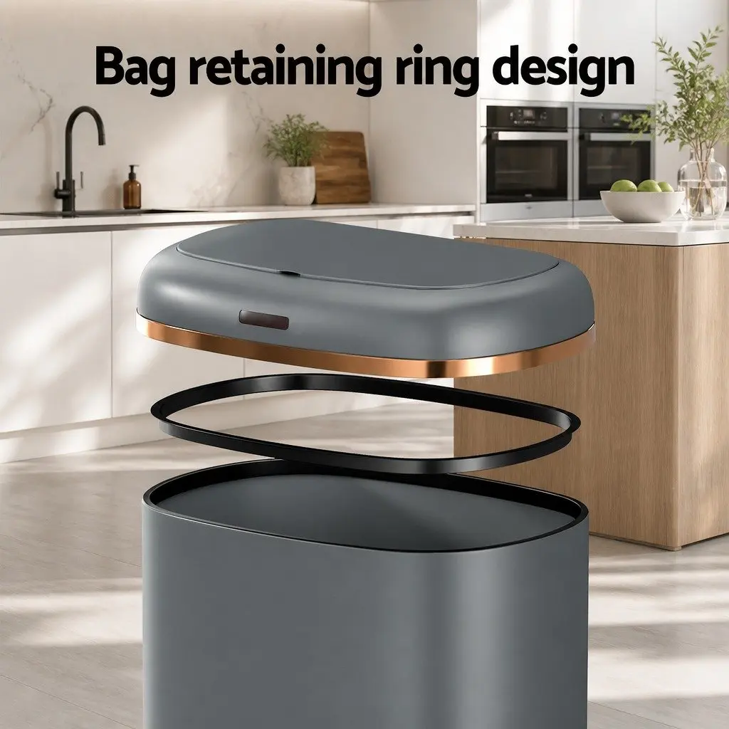 Automatic Motion Sensor Trash Bin 38L in Grey