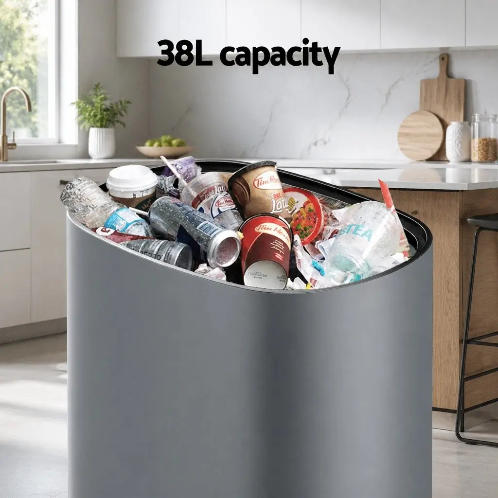 Automatic Motion Sensor Trash Bin 38L in Grey