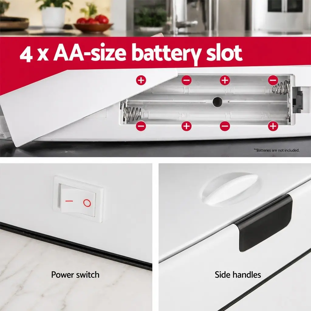 Motion Sensor Bin 45L in White Steel