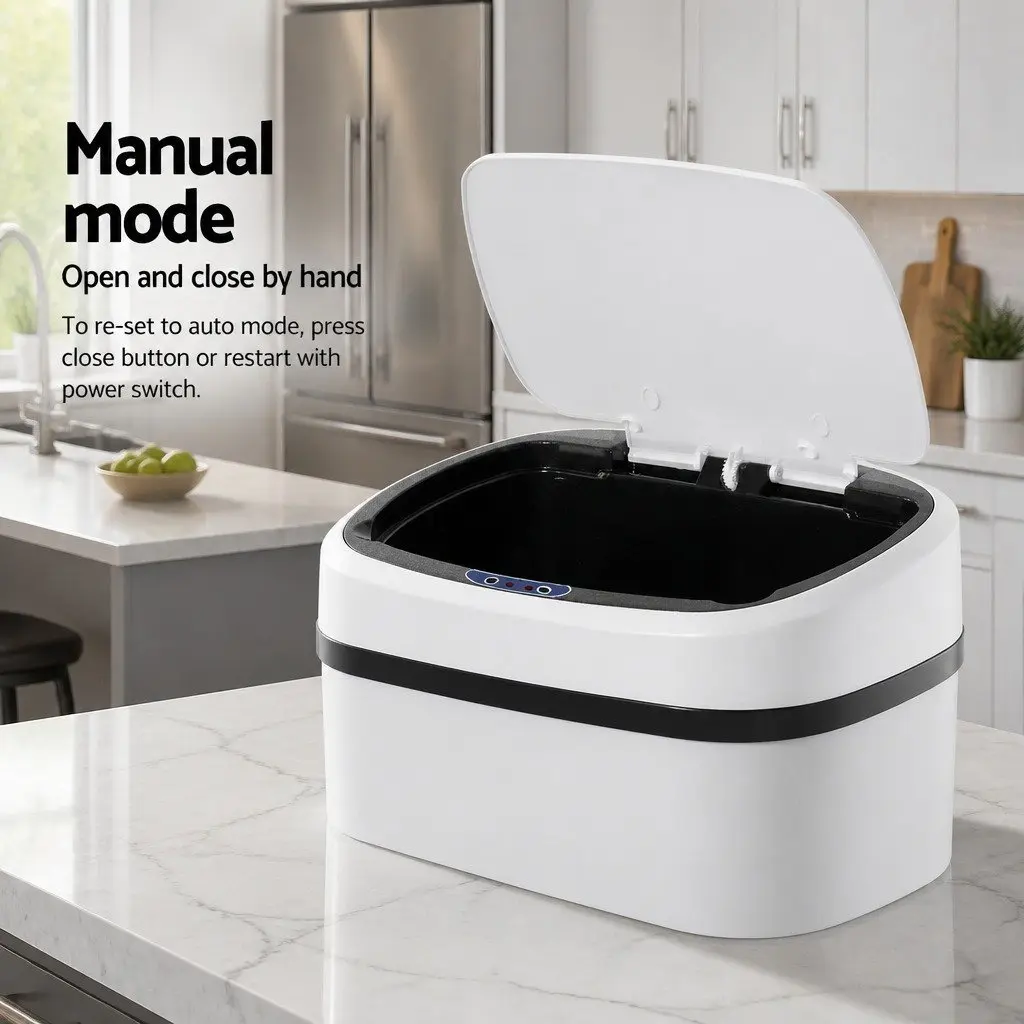 Automatic Motion Sensor Waste Bin 58L White Steel