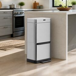 Stainless Steel 70L Motion Sensor Recycling Bin