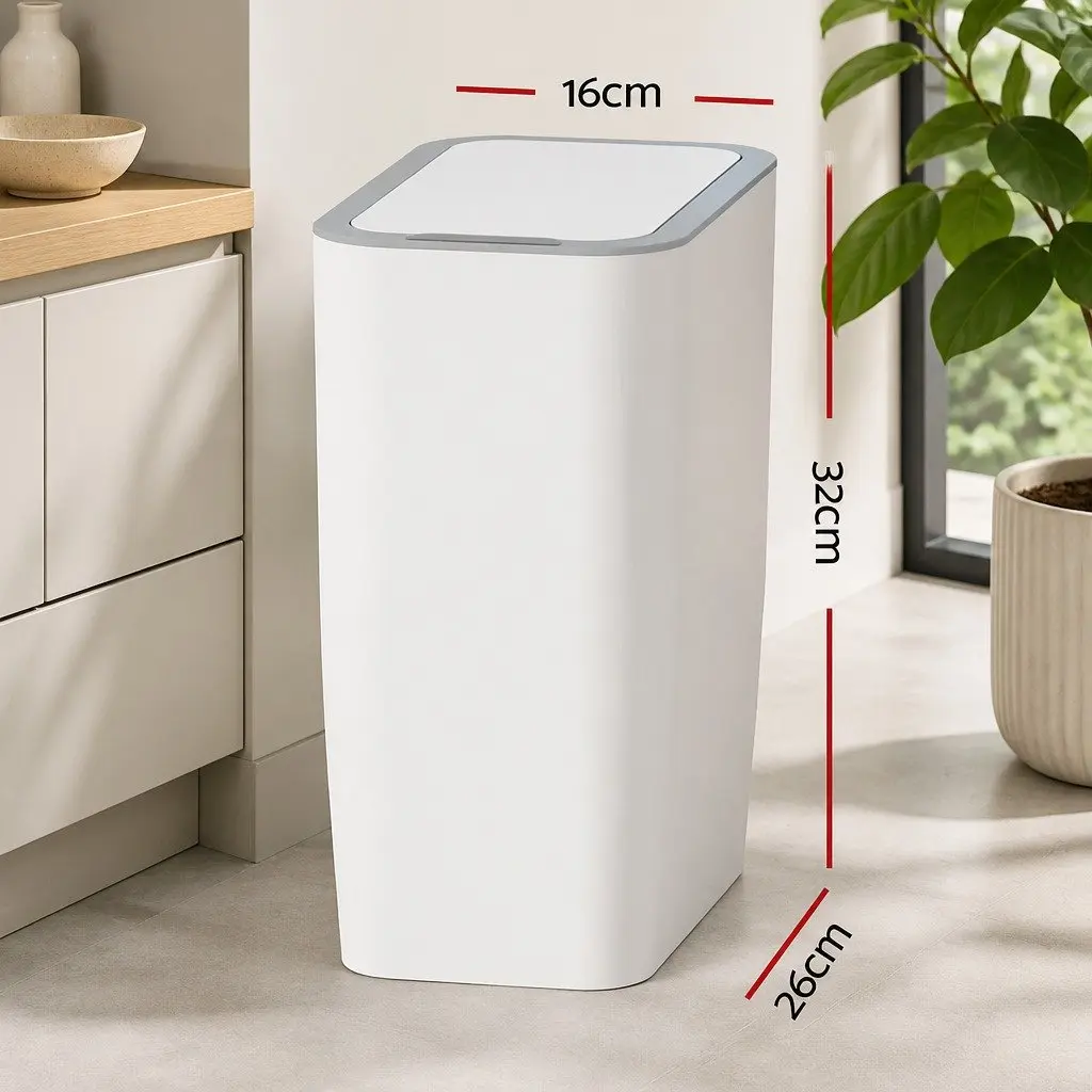 9L Automatic Motion Sensor Rubbish Bin in White